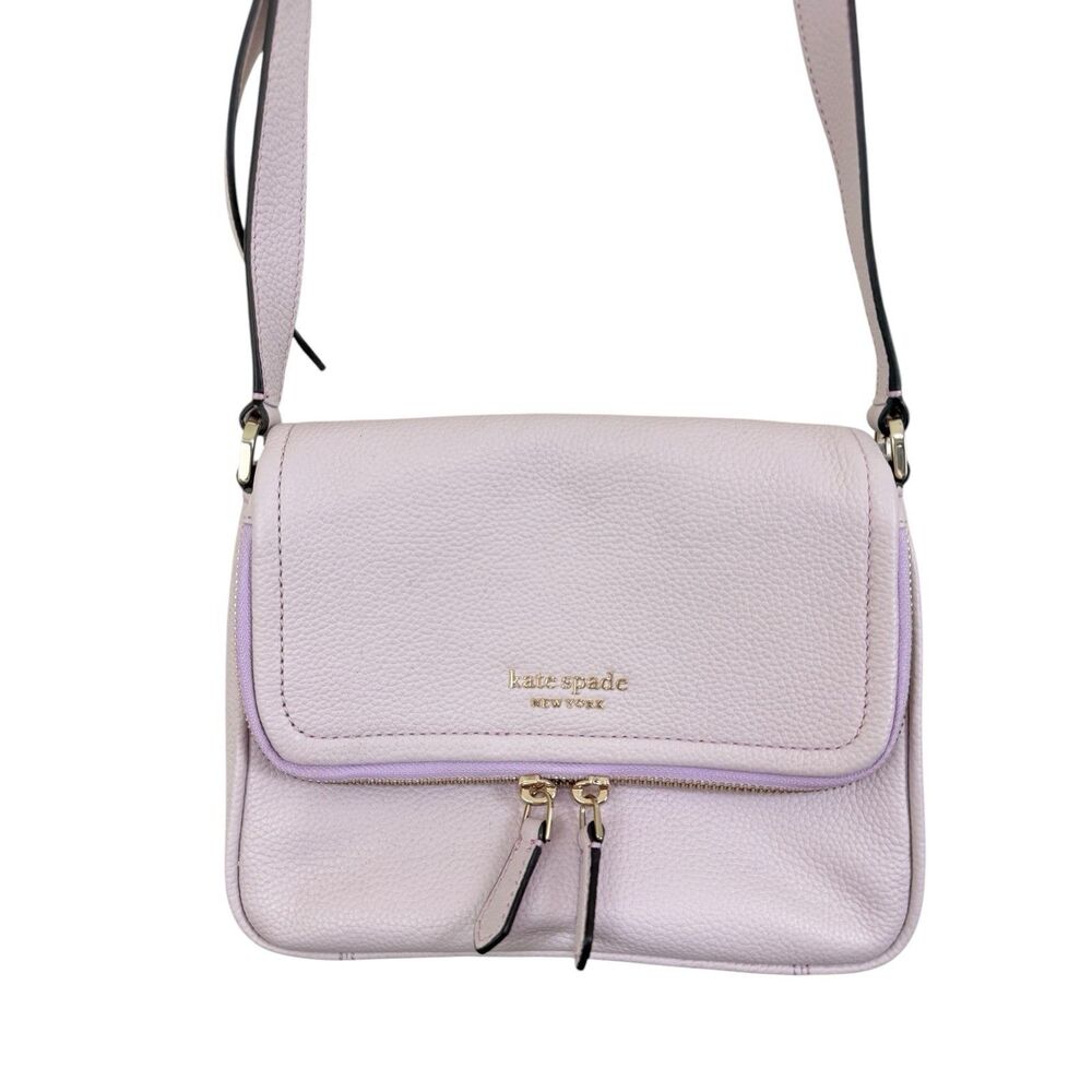Kate Spade Run Around Large Flap Crossbody Leather Lilac Purple PXR00404 NWT